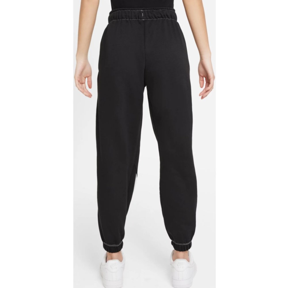 Nike NSW Swoosh Fleece Jogger Pants DD5582-010 Black White Women's SMALL - Picture 3 of 8